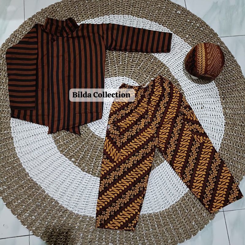 Baju lurik anak laki-laki Baju Surjan adat Ja lurik Surja anak TK dan SDM Lurik