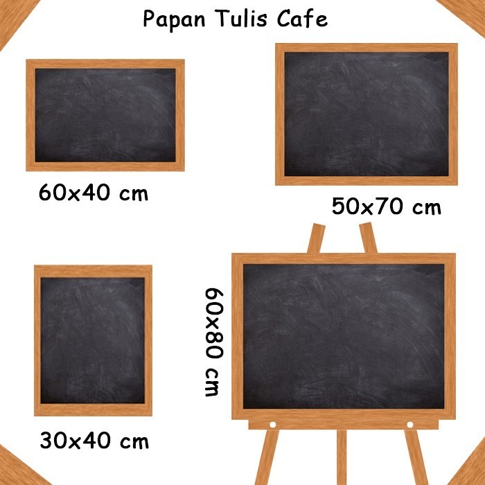 

Papan Tulis Hitam Black Board Cafe Non Stand 30x40 cm