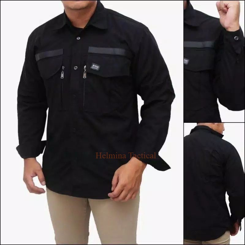 Size jumbo Kemeja Tactical W-TAC | Kemeja Lapangan Lengan panjang bahan american drill