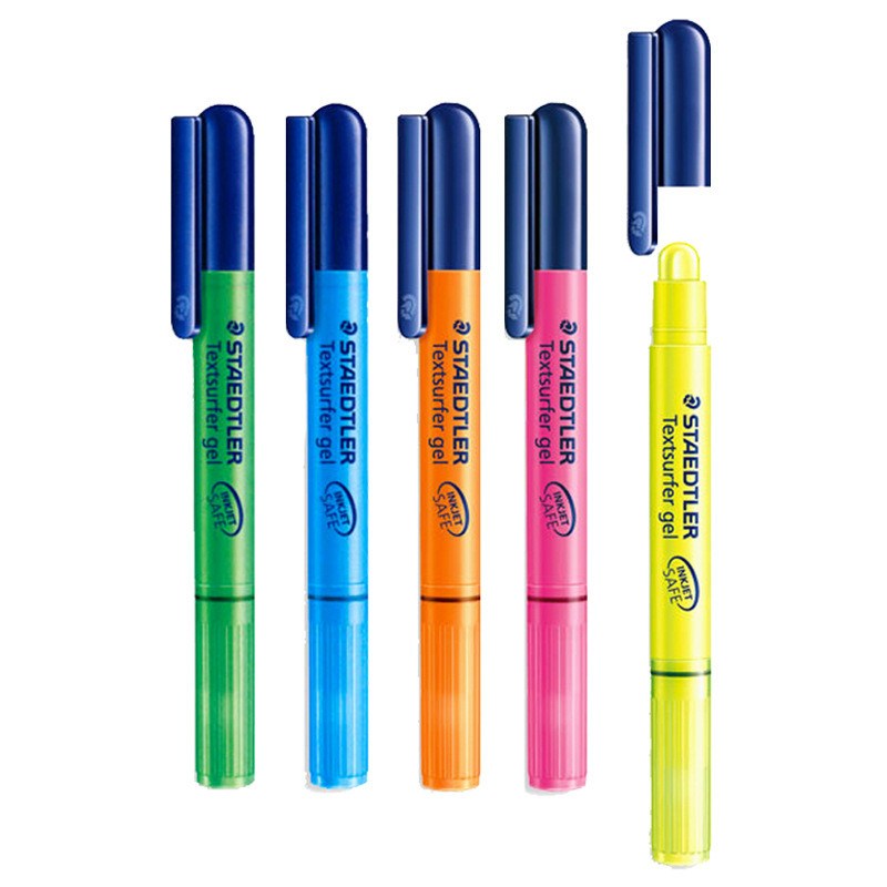 

1pcs STAEDTLER 264 Gel Highlighter Pen Textsurfer Rotating Lipstick Gel Marker Solid Fluorescent Yellow Green Blue Rose Orange