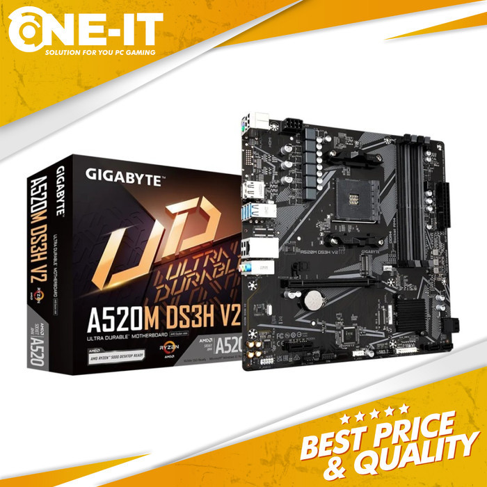 MOTHERBOARD GIGABYTE A520M DS3H V2 DDR4 AMD A520 AM4