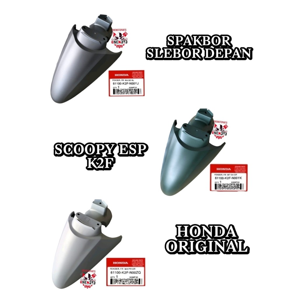 SPAKBOR SLEBOR DEPAN HIJAU ARMY ABU-ABU PUTIH DOFF SCOOPY K2F HONDA 61100-K2F-N00YK 61100-K2F-N00YJ 