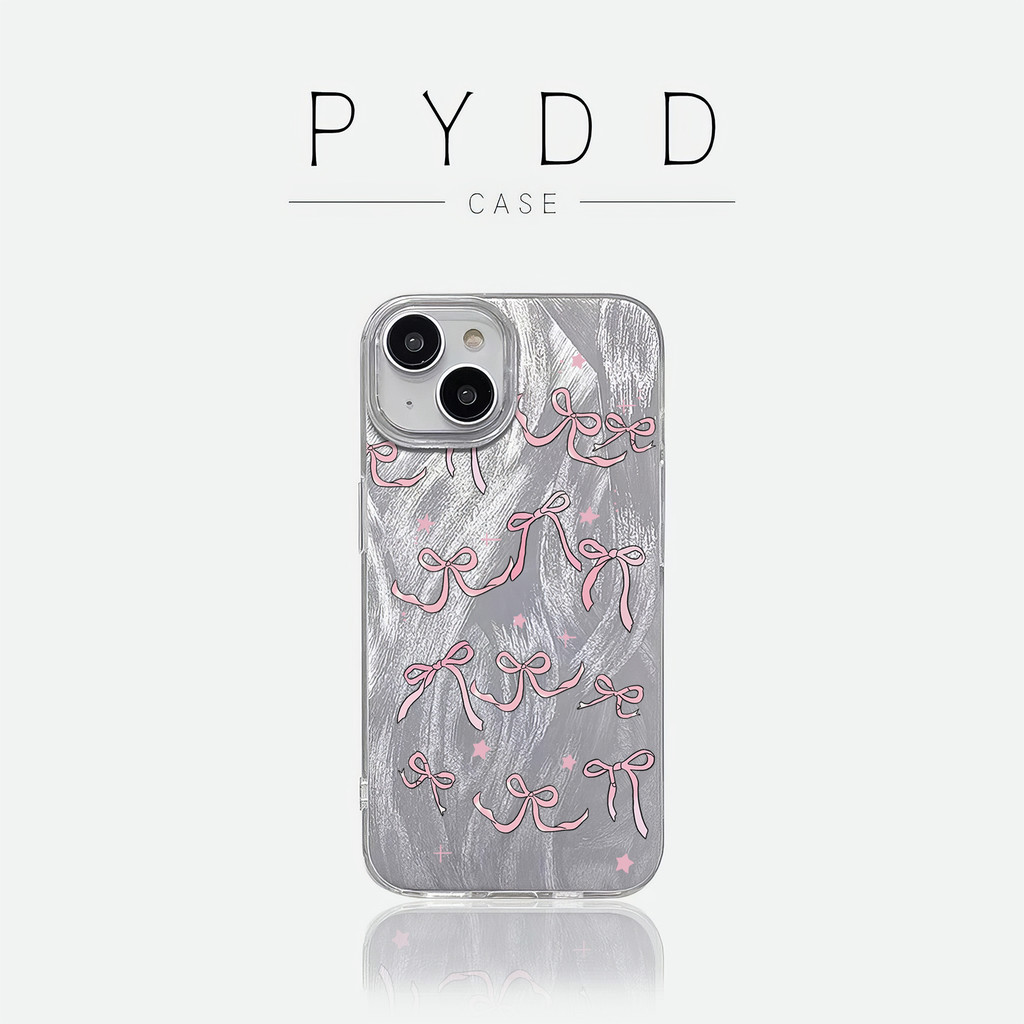 Ini adalah casing ponsel IMD perak dengan motif kancing rantai bunga berwarna merah muda. Ia cocok u