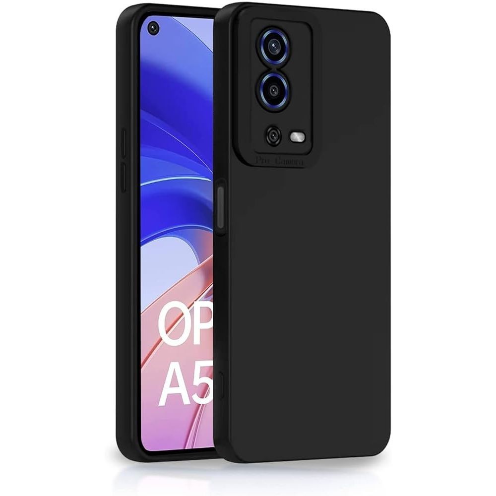 Softcase Black matte Case Oppo A55 , Oppo A57 2022 , Oppo A77S Silikon Casing Pro Camera
