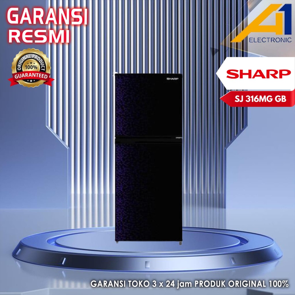 SHARP KULKAS SJ316MGGB / SJ 316 MG GB 2 Pintu 256 L 100 W