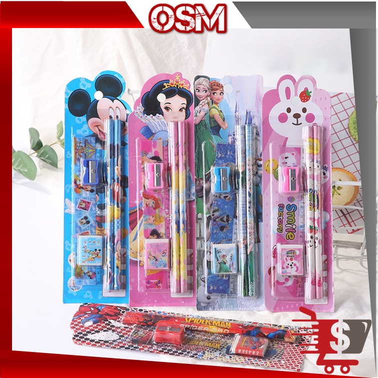 

OSM - S5686 Stationary Set 5 in 1 Karakter / Alat Tulis Sekolah / Paket Alat Tulis / Mini Stationary / Set Alat Tulis Pensil