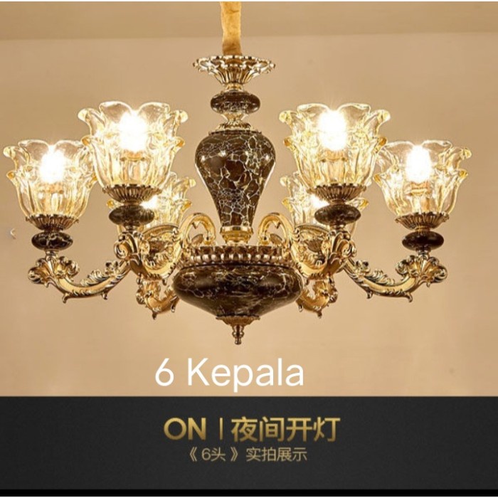 Lampu gantung bergaya Eropa lampu kristal mewah kamar putri pastoral  Lampu mewah