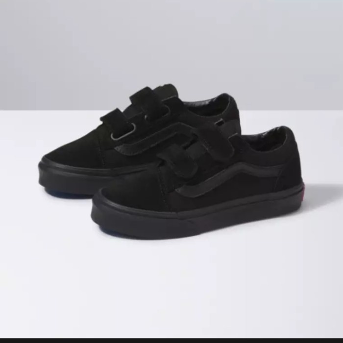 Sepatu Vans old Skool full black/ Sepatu Sekolah Perekat SD SMP SMA - 34