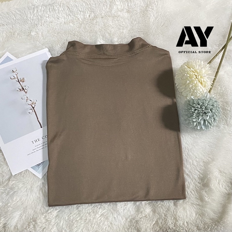 (cod)manset baju tangan panjang wanita bahan Jersey Spandek premium ukuran all size warna coklat abu