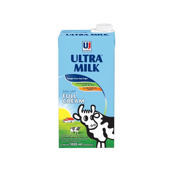 

Susu Cair Ultra Milk Rasa Full Cream Kemasan 1000 ml