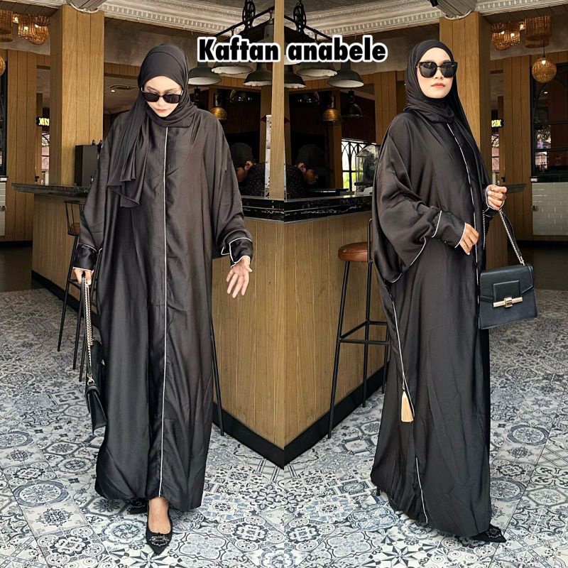 Abaya Gamis Hitam Maxy Dress Fashion Muslim Busana Jumbo Big Size XXXL Wanita Turkey Murah Dubai Kaf