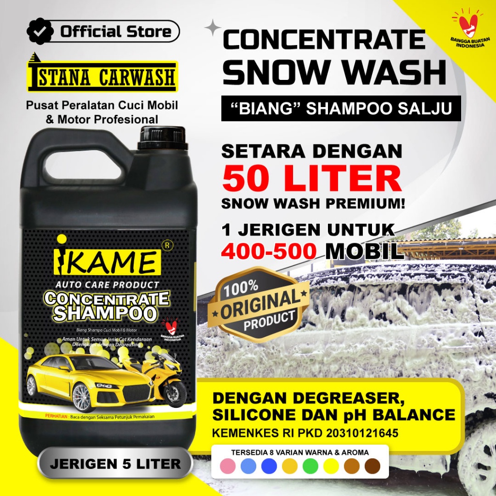 Biang Shampoo Mobil, Shampo Motor, Sabun Cuci Mobil Motor, Shampoo Snow wash / Salju IKAME 5 liter
