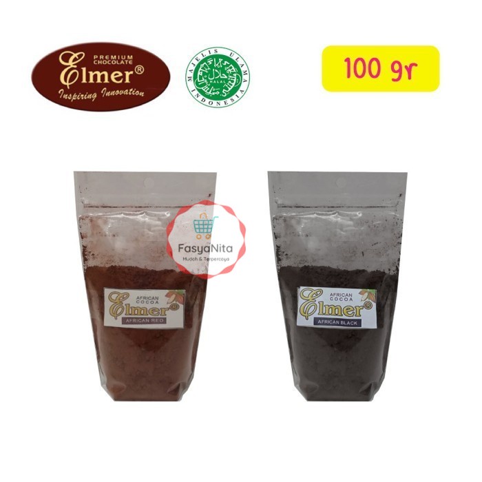 

COKLAT BUBUK ELMER AFRICAN BLACK / RED 100gr (BLACK / RED COCOA POWDER - AfricanRed 100g - FasyAnita Mart Denpasar