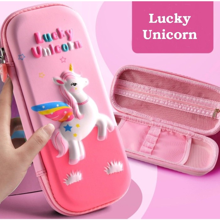 

[Best Seller] Tempat pensil Kotak pensil 3D Timbul Hardcase Hardtop Waterproof MURAH - Lucky Unicorn