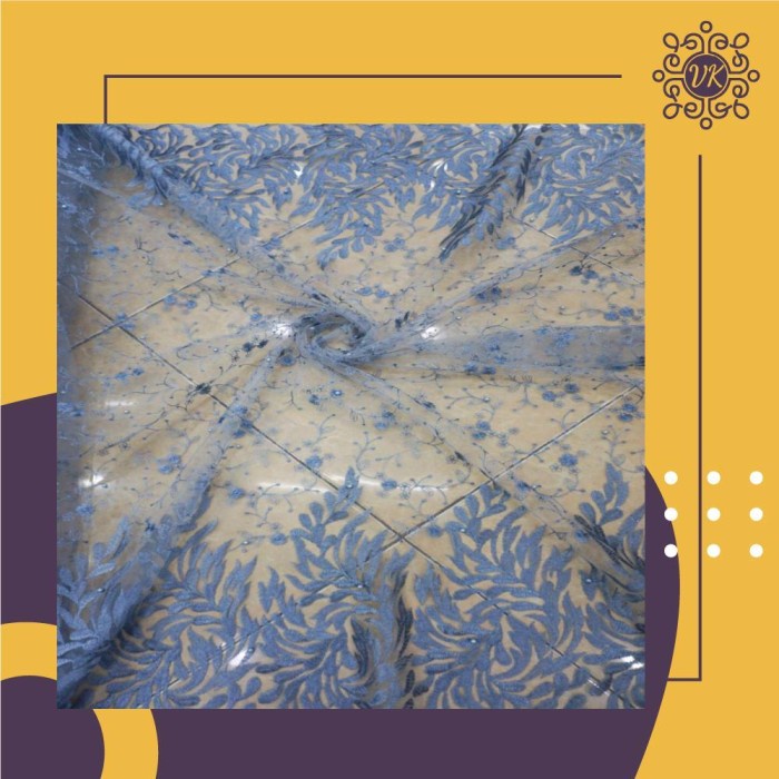 Kain Brukat Tile Akar Mutiara / Kain Tile Akar bordir