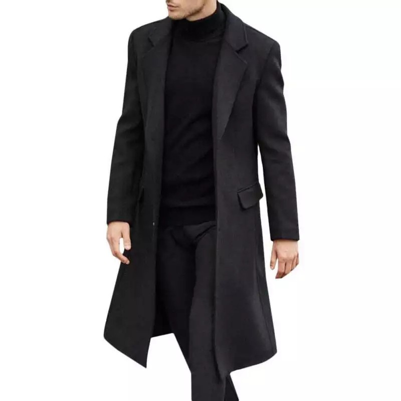 jaket jas blazer jubah panjang pria/long coat pria/katun dril