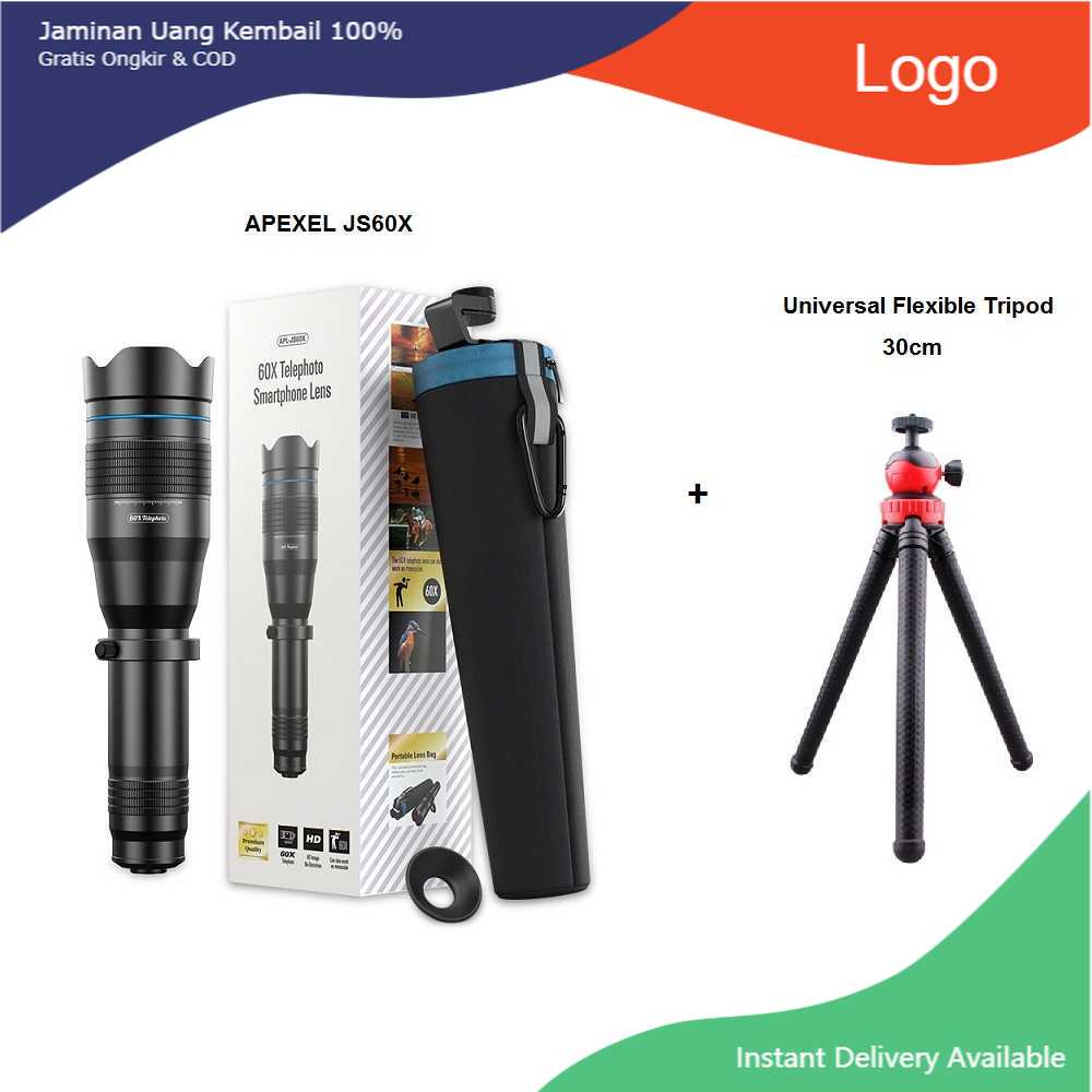 APEXEL APL-JS60X - 60X Telephoto Smartphone Lens FREE FLEXIBLE TRIPOD