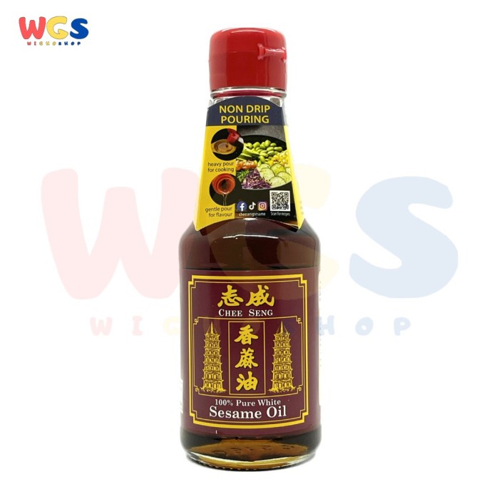 

Chee Seng Double Pagoda Pure White Sesame Oil 160ml - 100% Minyak Wijen Putih