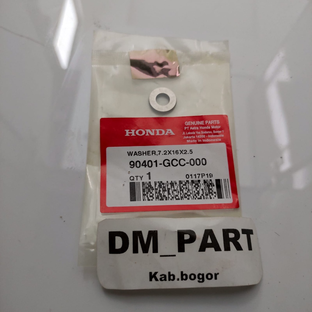 Ring Washer mur head tusuk sate silinder head cylinder Ori Honda 90401 GCC 000 WASHER 7.2 X 16 X 2.5