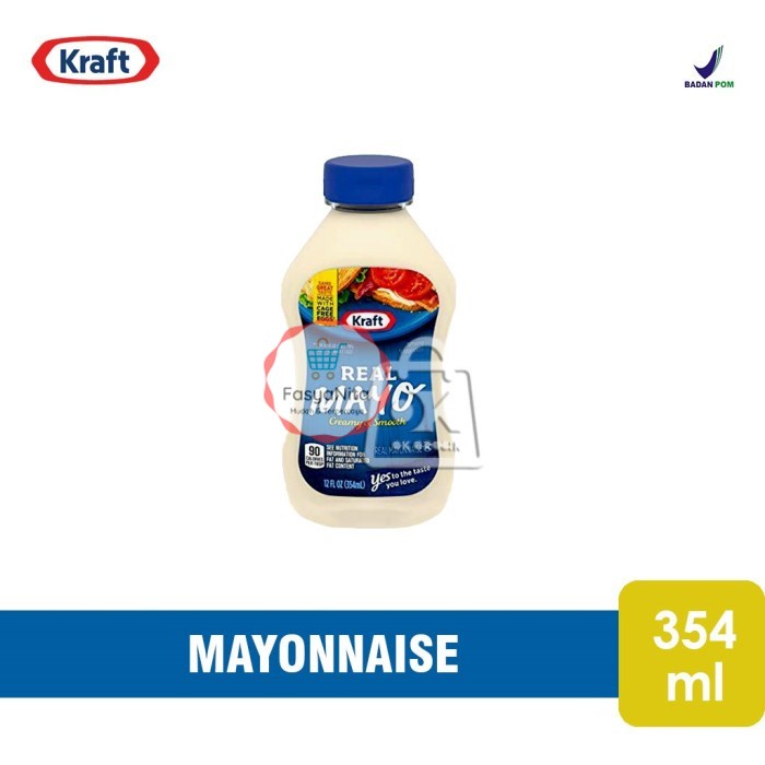 

Mayonnaise Kraft Real Mayo Creamy Smooth (Botol 354ml) - FasyAnita Mart Denpasar