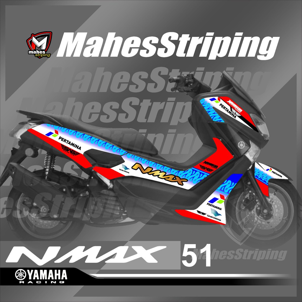 Striping NMAX OLD - Sticker Striping Variasi list Yamaha NMAX Lama MS-51 Mandalika Pertamina Racing