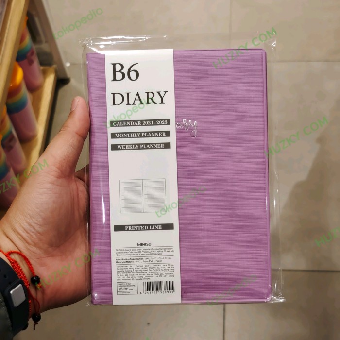 

MINISO Buku Diary dengan Kalender 2023, Monthly dan Weekly Planner - Purple