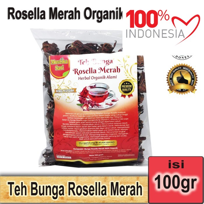 

Teh ROSELLA MERAH MUSTIKA SARI Curah Bunga Rosela Merah - 100gram