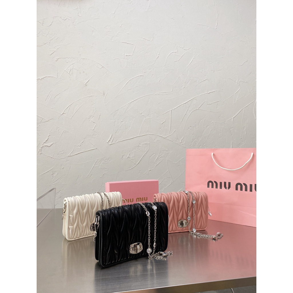 Original MIU MIU high-end rhinestone women's shoulder bag