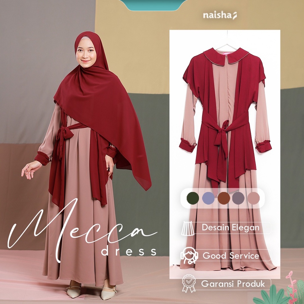 Naisha Official / Mecca Dress / Mecca Family Set / Gamis Couple / Gamis Mecca / Sarimbit Keluarga