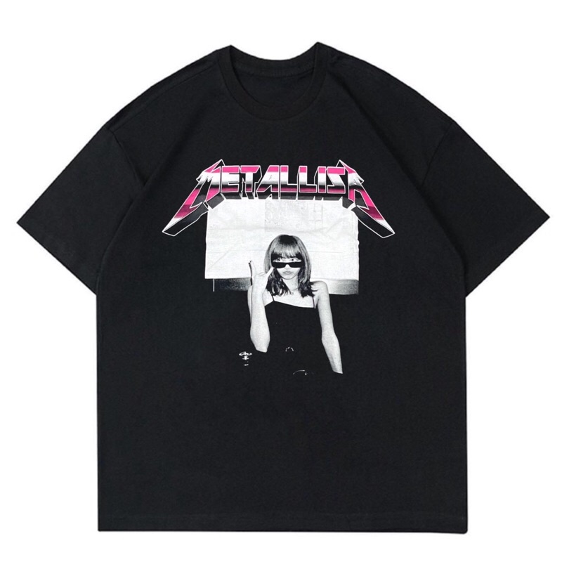KAOS BAJU LISA BLACKPINK - METALLISA | T-SHIRT METALLISA BLACKPINK OVERSIZE | BAJU LISA BLACKPINK HI