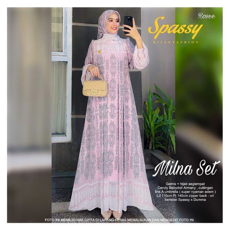 MILNA SET LD110 & LD120 (LABEL SAVNA) | GAMIS CERUTY MOTIF BATIK ETNIK TERBARU
