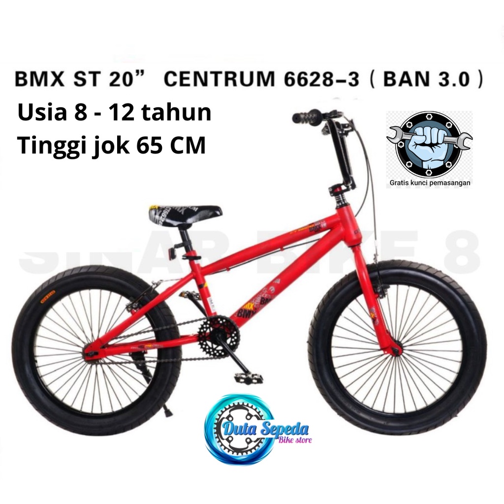SEPEDA BMX 20 inch ban jumbo / Besar 20 x 3.0 usia 8 tahun - Remaja