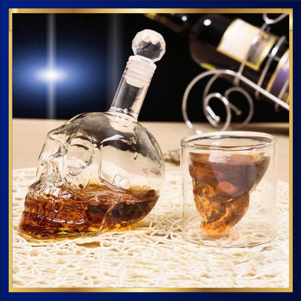 Botol Kaca Tengkorak Crystal Skull Vodka Bottle 750ml KU866