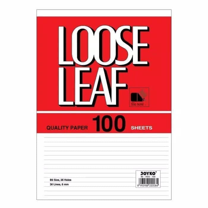 

18A. loose leaf paper joyko B5 isi 50 lembar dan B5 isi 100 lembar refill kertas file note murah