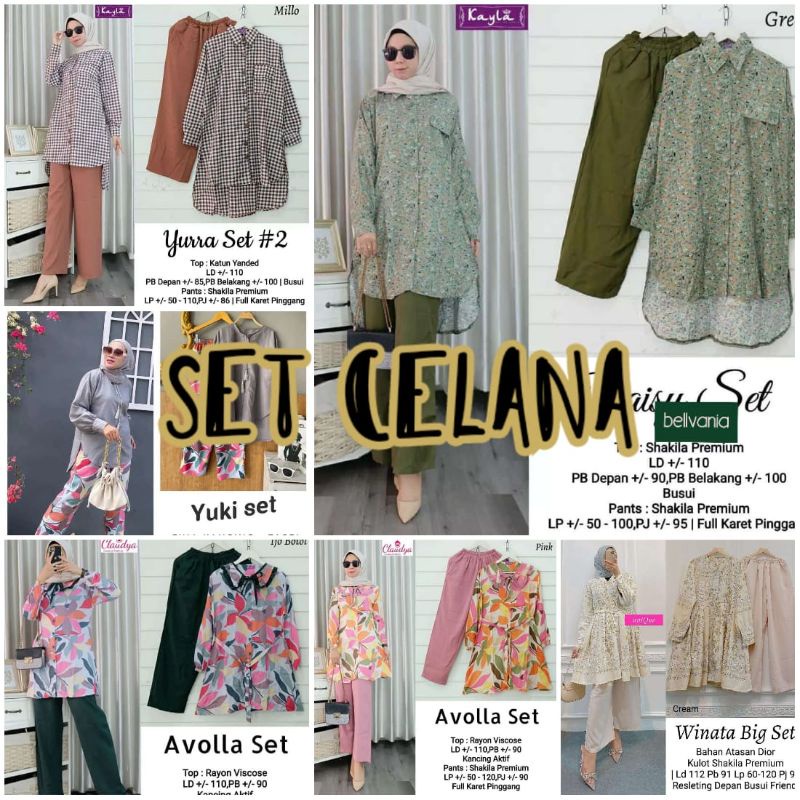 KOLEKSI BV CANDYS set/ YUKI SET / ROTERA SET/TANKA SET/NUMIA SET/ROSSA SET/FAIRA SET/MOSSA SET/GISEL