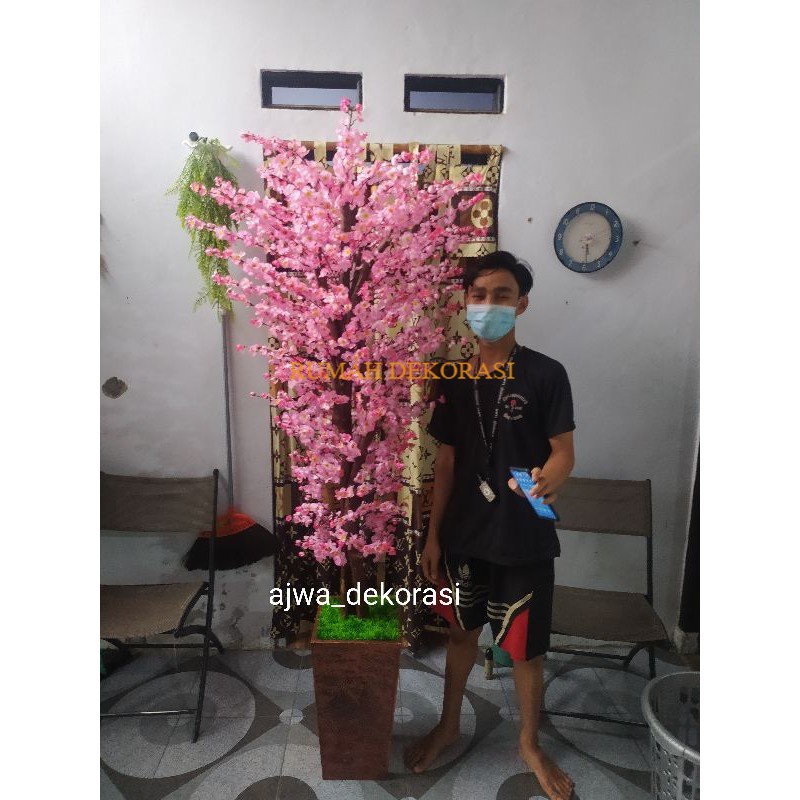 pohon sakura artificial 200cm- sakura plastik- hiasan ruangan- pohon plastik- hiasan rumah- pohon de
