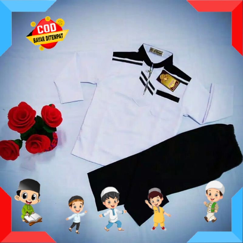 SAYANG ANAK BAJU MUSLIM ANAK PRIA LAKI" LANANG PUTRA MOTIF POLOS WARNA / Baju Koko Anak  laki laki B