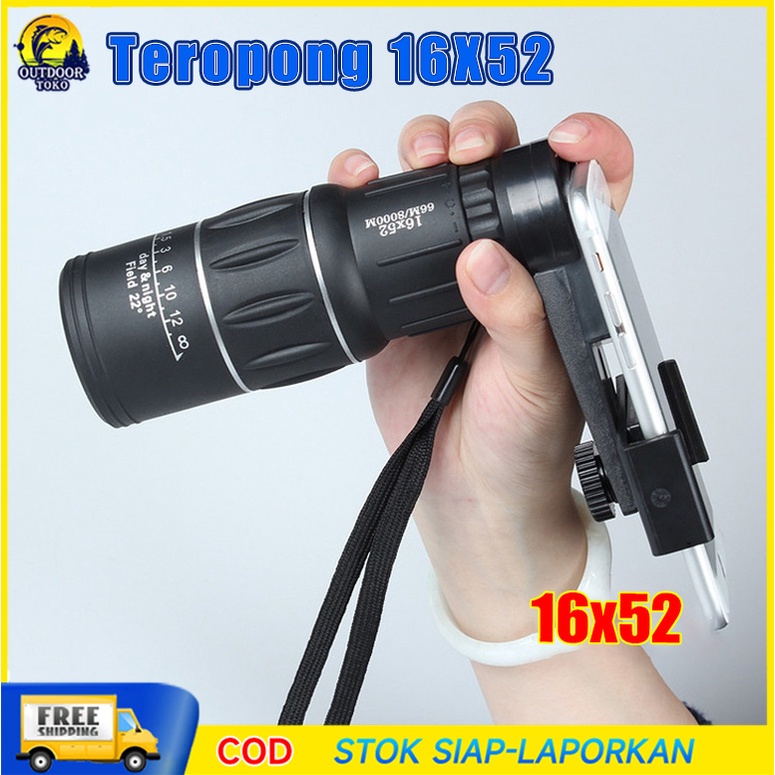 Teropong Tele Untuk HP Zoom 16x Jarak Jauh Universal semua jenis HP  Monokular Nonton Bola stadion F