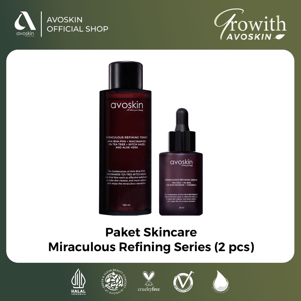 Paket Skincare Eksfoliasi-Avoskin Miraculous Refining Series