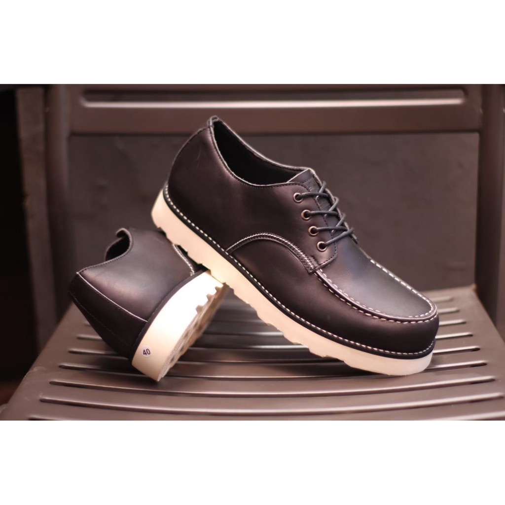 terbarusepatu safety boot RD pendek sepatu pria kulit mahal kulit sapi asli safety ujung besi Berkua