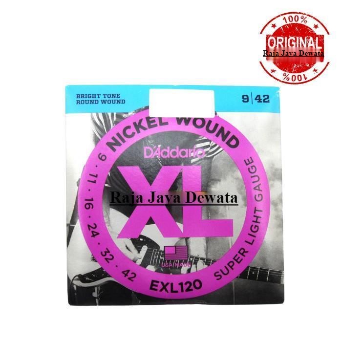 Senar Gitar Elektrik Daddario D'addario EXL 120 09-42 Original USA Gitar Elektric