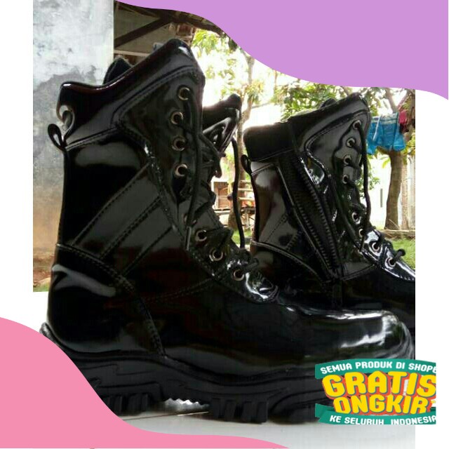 SEPATU PDL TNI AD SEPATU PDL POLRI SECURITY BANSER LINMAS/ tinggi  hak jumbo