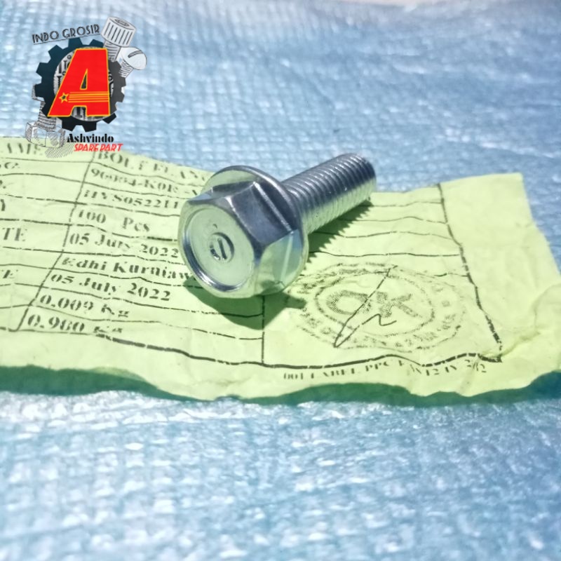 MDAPART BAUT FLANGE ORIGINAL M8×25 KUNCI 12 BAJA KARBON