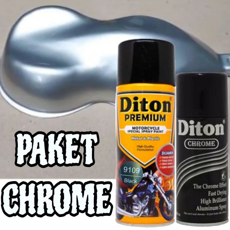 PAKET LENGKAP CHROME chrome pilox pilox cat pilox diton premium 9109 black gloss 400cc chrome 300cc 
