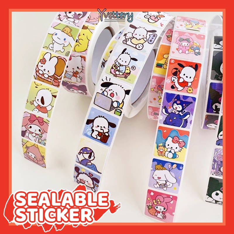 

❤️COD 500 lembarstiker bahankartun lucu Sanrio stiker bahan Melody Kuromi Yuji stiker anjing dekorasi DIY-Yy