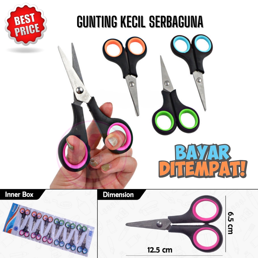 

(Promo Isi 6) Gunting Kertas - Gunting Kecil Tanggung Serbaguna - Emigo 845 BC - Stainless Gagang Karet - Toko Gemilang