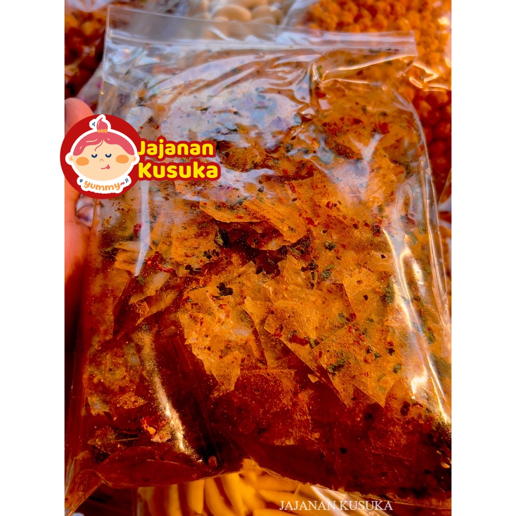 

KERIPIK KACA 500gr PEDAS DAUN JERUK / KRIPCA REMPAH