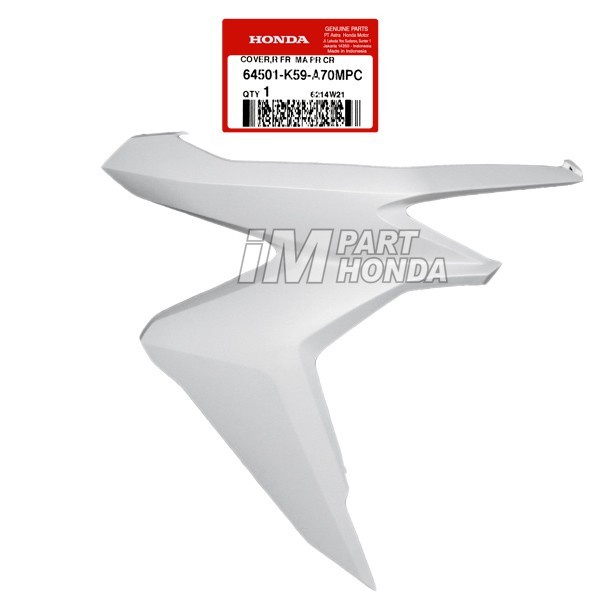 64501-K59-A70MPC Cover Sayap Kanan Vario 125 LED Matte White Putih DOF