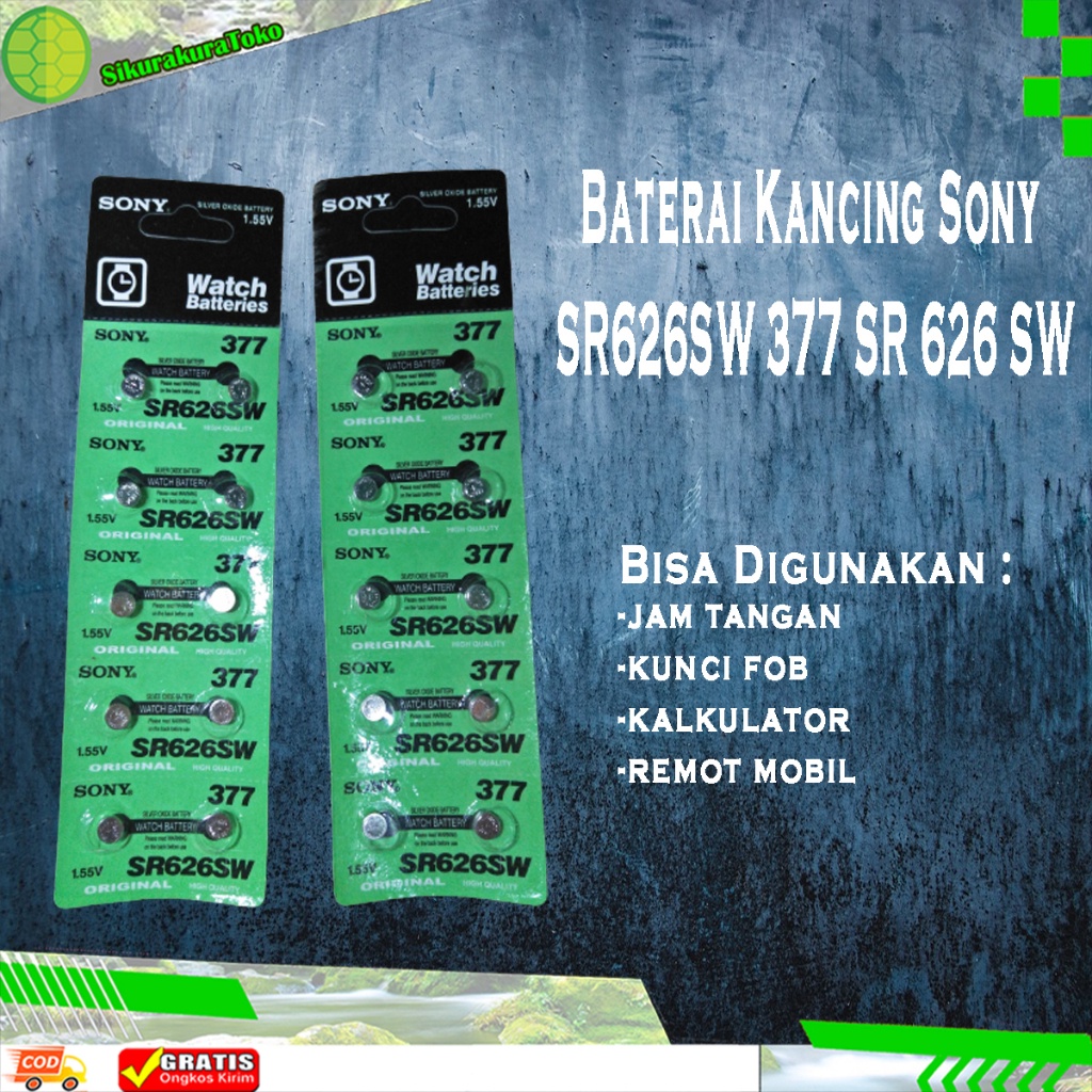 5A. (SKR) Baterai Batre Kancing Battery Jam Tangan Watch Sony SR626SW 377 SR 626 SW