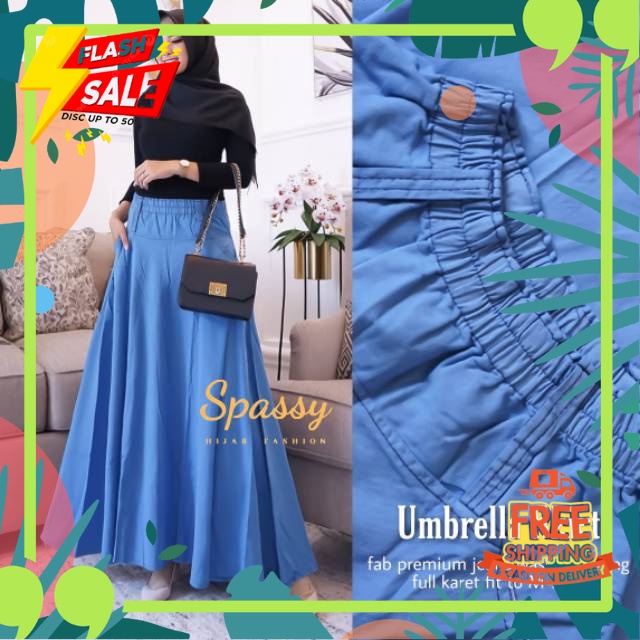 SNIKERS TOP BEST SELER /Jessy umbrella rok jeans - rok panjang wanita - rok levis panjang wanita - r